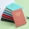 A7 2024 английский планировщик из искусственной кожи в твердом переплете, 180 страниц, водостойкая бумага, мини-журнал, карманный блокнот для молочных продуктов, студенческие принадлежности