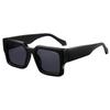 Retro Thick Rectangular Sunglasses for Men and Narrow Square Black Tie 90s Style [SHEEN KELLY] Women, Frame,