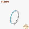 Танцизное классическое кольцо из стерлингового серебра 925 пробы с бирюзой, женские украшения, свадебное обещание, подарок для вечеринки