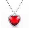 Royal Blue Heart of Ocean Pendant Necklaces for Women Peach Heart Blue Crystal Zircon Necklaces + Velvet Bag ARI