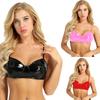 Women's Fashion Faux Leather Bra Raves Dance Crop Top