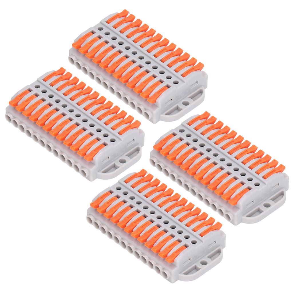 4Pcs Compact Wire Conductor ABS Copper Flame Retardant Quick Conductors Terminal Block