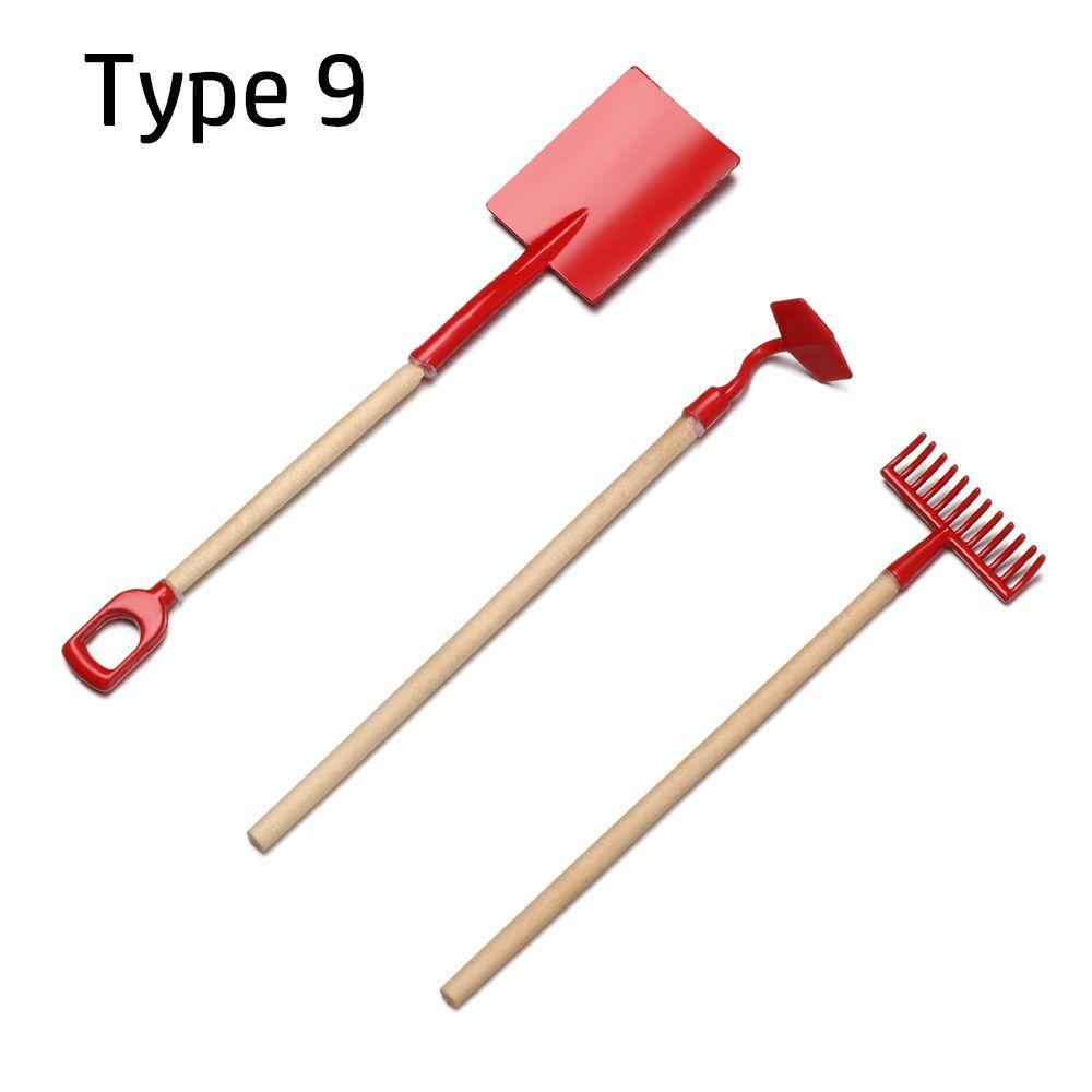 Игровой домик Лейка Деревянная мотыга Лопата Кукольные наборы для фермерства Миниатюрные инструменты Аксессуары для кукольного домика