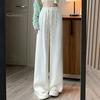 Wide Leg Pants for Women High Elastic Waist Casual Loose Straight Pants Satin Long Trousers for Summer Spring Fall