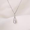 925 Sterling Silver Water Drop Pendnet Necklaces For Women Girls Clavicle Chain Accessories Jewelry Dz785