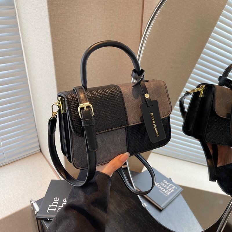 Модная сумка с цветовой блокировкой, женская новая универсальная маленькая квадратная сумка, сумка-мессенджер