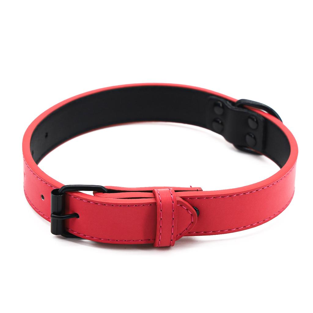 ПУ Собачий Ошейник Ночной Светоотражающий Цветной Ошейник для Питомца Двухслойный Защищенный от Полос Регулируемый Собачий Ошейник для Маленьких Средних Больших Собак