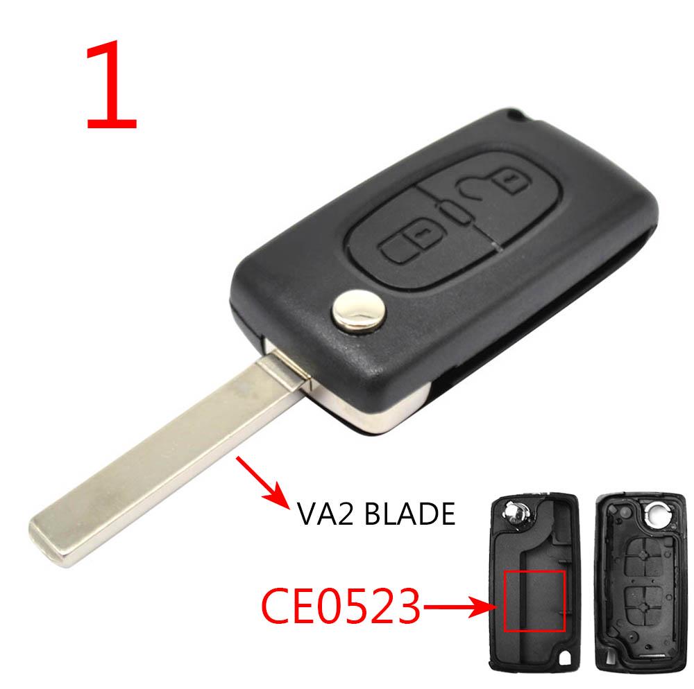Car Key Remote Flip Key Shell Case 2 Buttons CE0523 CE0536 For Peugeot 308 207 307 3008 5008 807 For Citroen C2 C3 C4 C5 C6 C8