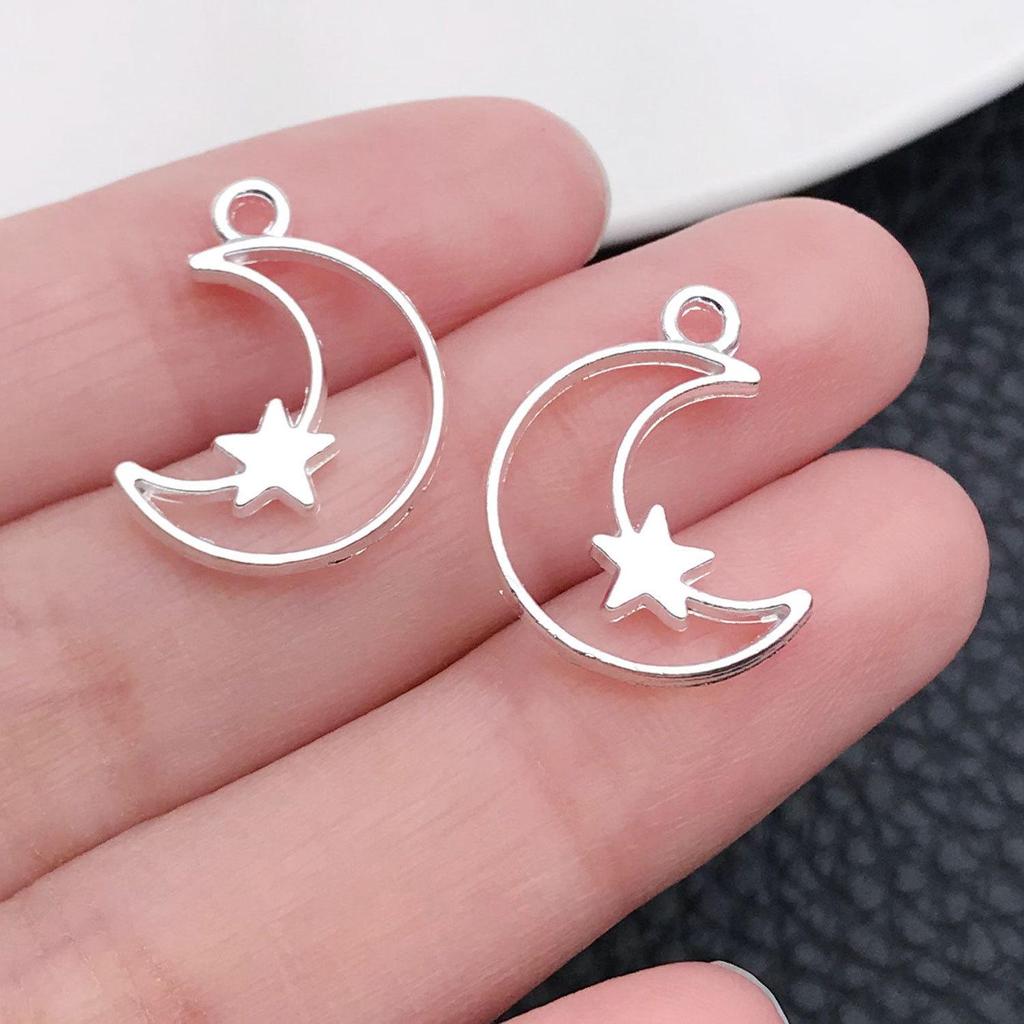 Старинная серебряная подвеска в виде звезды, луны, солнечного шара — аксессуар для самостоятельного изготовления украшений