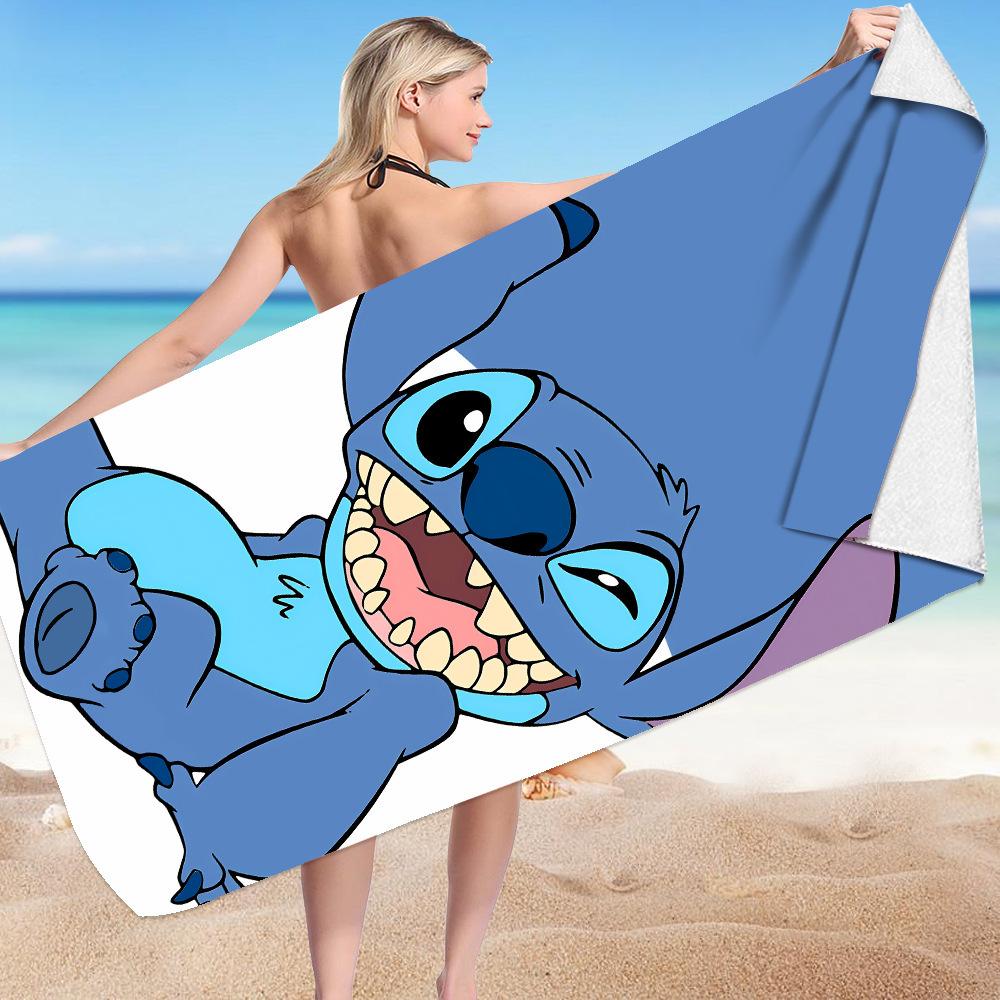Stitch Zai Animation Beach Towel Microfiber Double-Sided Fleece Beach Towel Bath Towel Variety Square Towel Beach Towel
