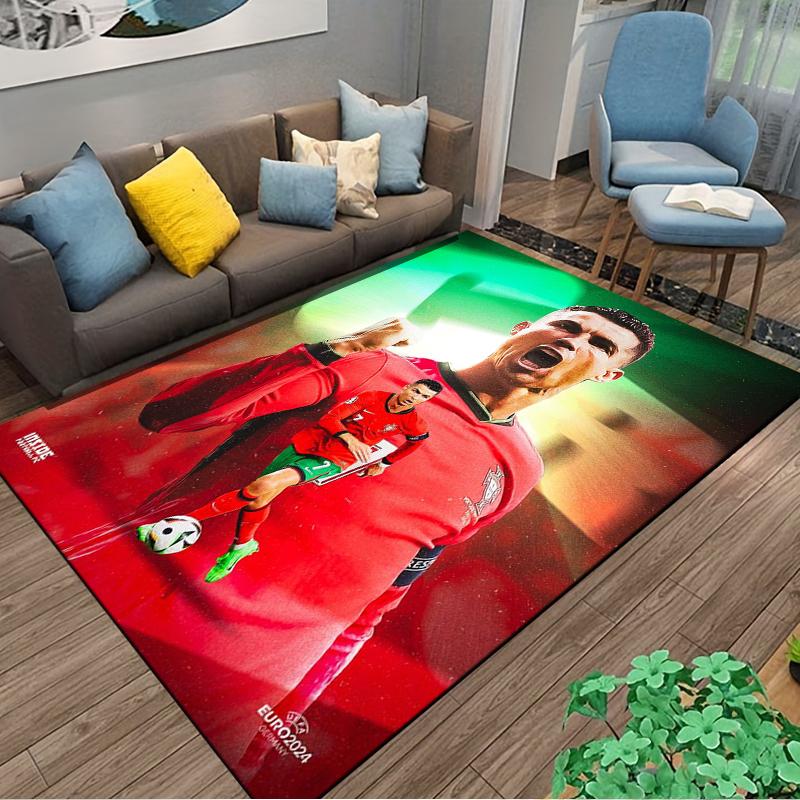 Football Star Designed floor mat, suitable as a non-slip mat for the living room or bedroom sofa