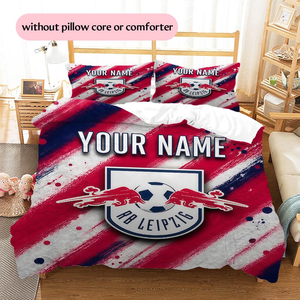 Custom Name RB Leipzig Pattern Bedding Quilt Set Home Decoration Gift (1 * duvet cover + 2 * pillowcase without core)