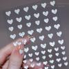 1PC Reflective Glitter 3D Nail Stickers Silver Butterfly Star Love Heart Foils Sparkly Nail Art Decoration Manicures