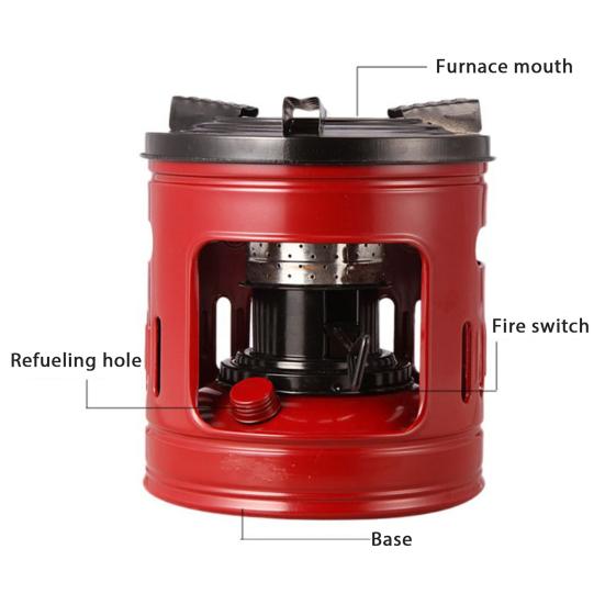Portable Kerosene Stove Lightweight 10-Wicks Camp Stove Heater Outdoor Cooking BBQ Picnic Camping Hiking 2-4 Person Kerosene Furnace Burner