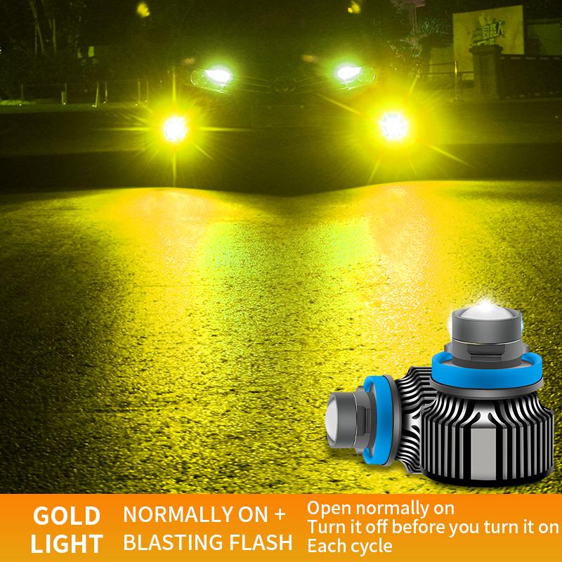 2Pcs LED Fog Light H11 H8 H9 9006 HB4 9005 HB3 H7 Auto Bulbs Car Front Fog Lamp 12V 24V Daytime Running Lights With Strobe