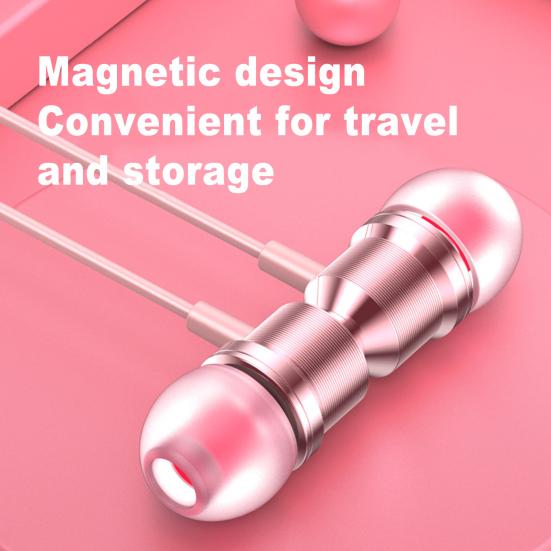 In-ear Wired Earphone Metal Magnetic Subwoofer Mic Volume Control Gaming Headset