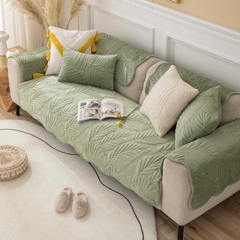 Скандинавский однотонный чехол для дивана для гостиной, нескользящий толстый плюшевый диван-подушка, коврик, комбинированный диван, защита для полотенец, домашний декор