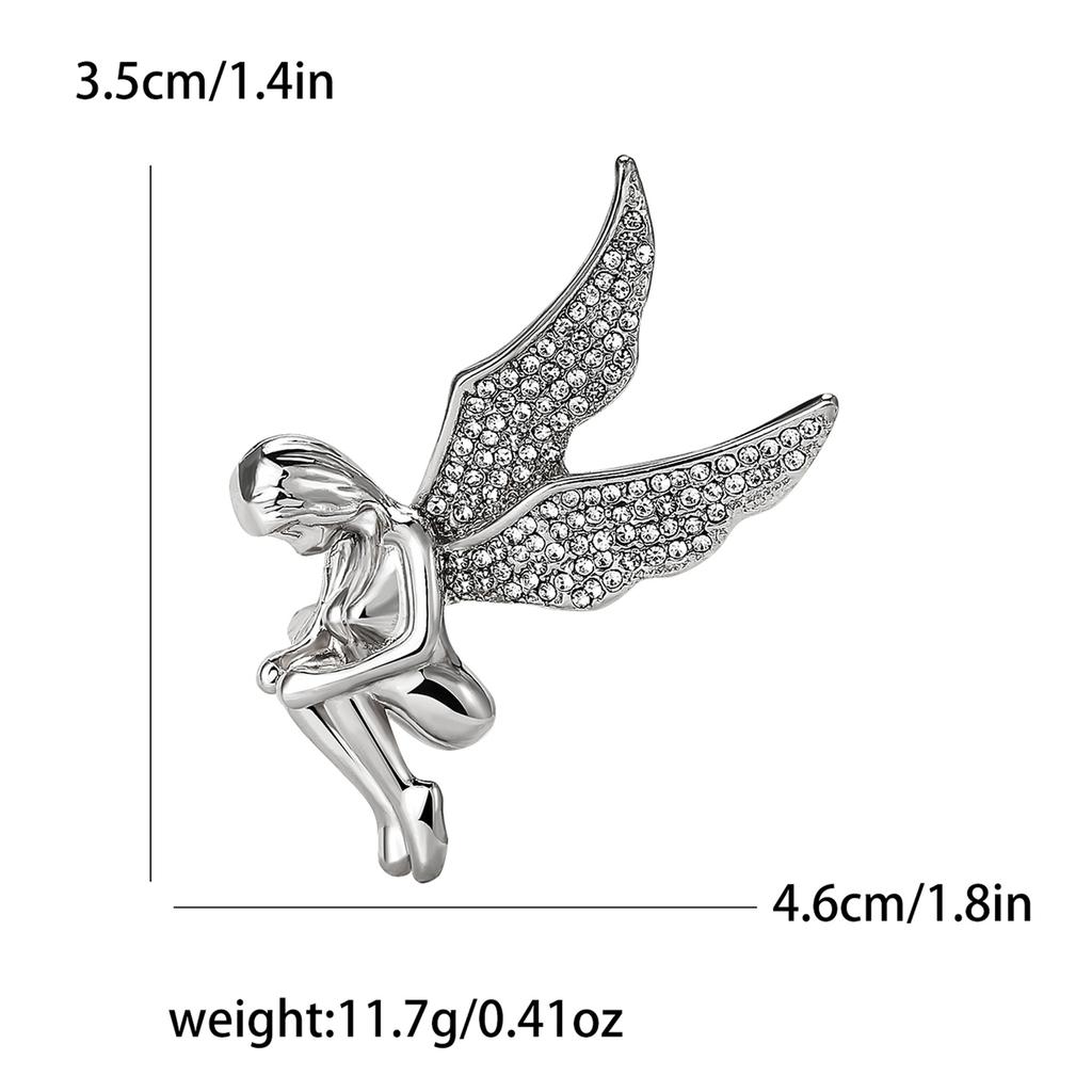 Creative Simple Alloy Rhinestone Angel Brooch Fashionable Versatile Women'S Suit Cardigan Corsage Jewelry Pin