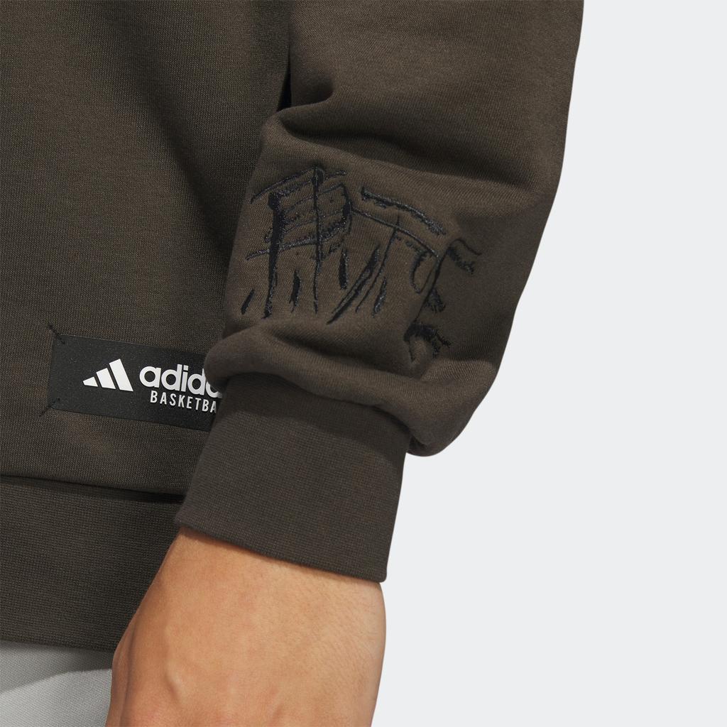 adidas CNY однотонный свитшот с круглым вырезом, мужские топы темно-оливково-зеленого цвета IL2396