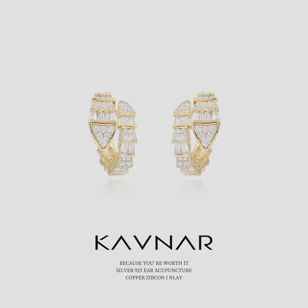 Элегантные серьги из циркония в стиле змеиной кости с иглой из серебра 925 пробы — роскошный дизайн для женщин