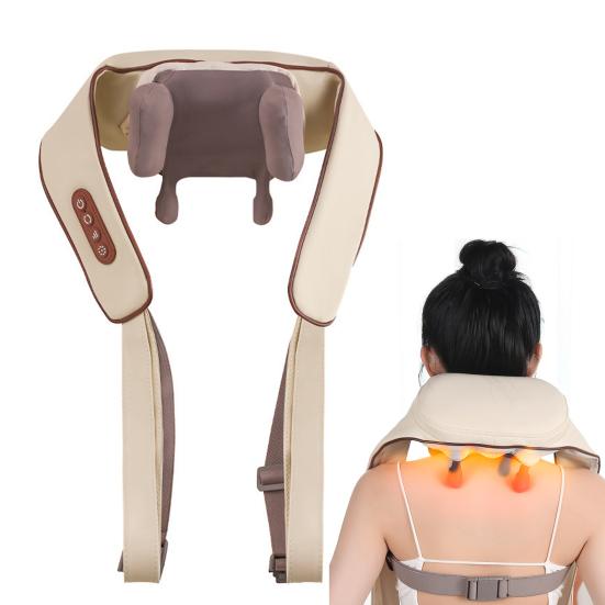 Беспроводной массажер для шеи и плеч с таймером, несколькими режимами, регулируемым эргономичным дизайном, нагревательным массажным устройством