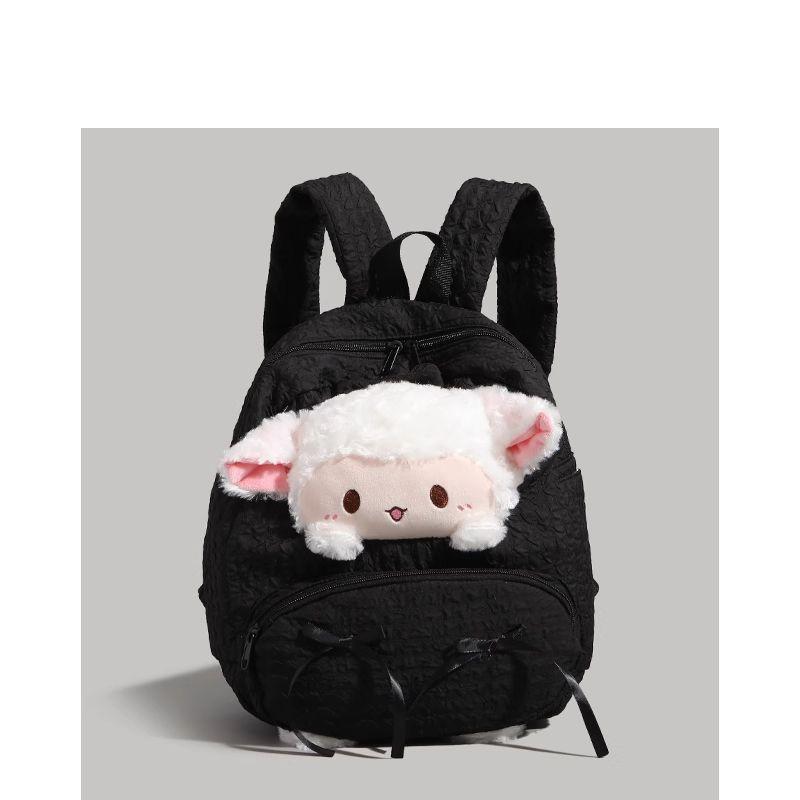 High-value Cute Lamb Backpack Winter New Female College Student Schoolbag Large-capacity Commuter Backpack