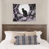 Halloween Black Cats Tapestry Wall Hanging Print Polyester Tapestry Witchy Mystical Moon Boho Wall Blanket Wall Decor Tapiz