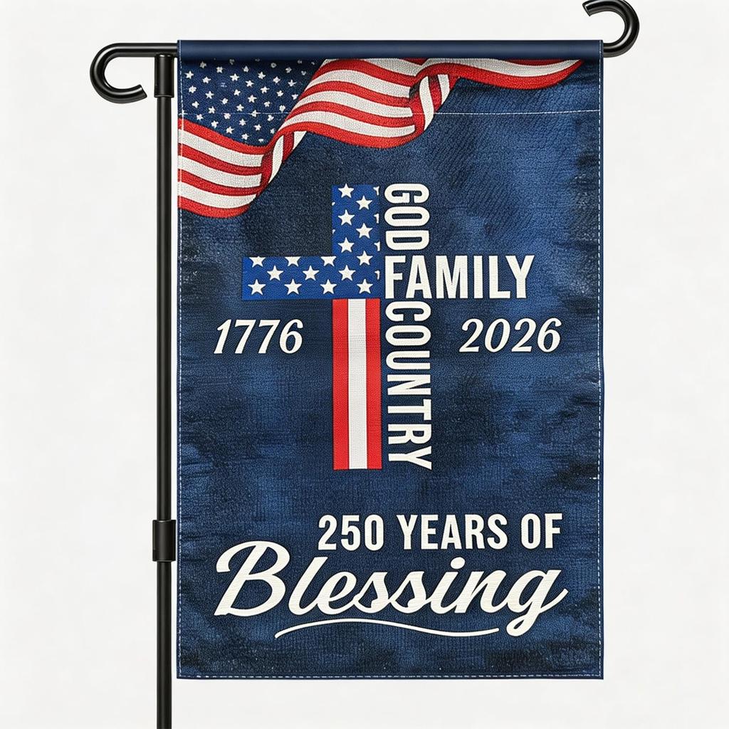 250th Anniversary Patriotic Cross Garden ag America 4th of July 250 Anniversary Usa ag Double Sided Outdoor Yard ag In AAS