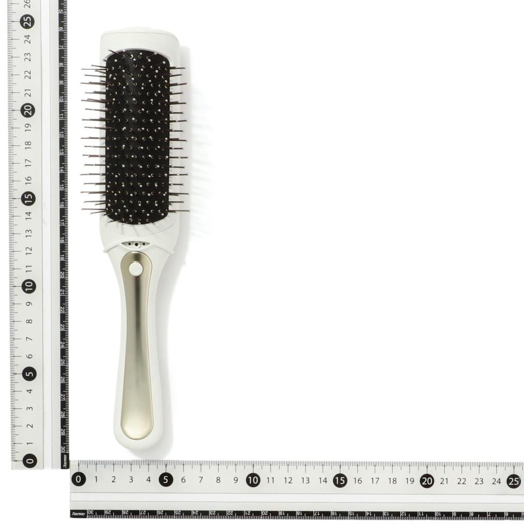 Francfranc Salon Vibrating Ion Hairbrush, White, Negative Ions, Battery-Operated, Electric Brush, Scalp Care, Gift