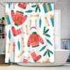 Рождественская шторка для душа с красочным дизайном в виде леденцов для декора ванной комнаты, красно-зелено-синяя цветовая гамма (180X180См)