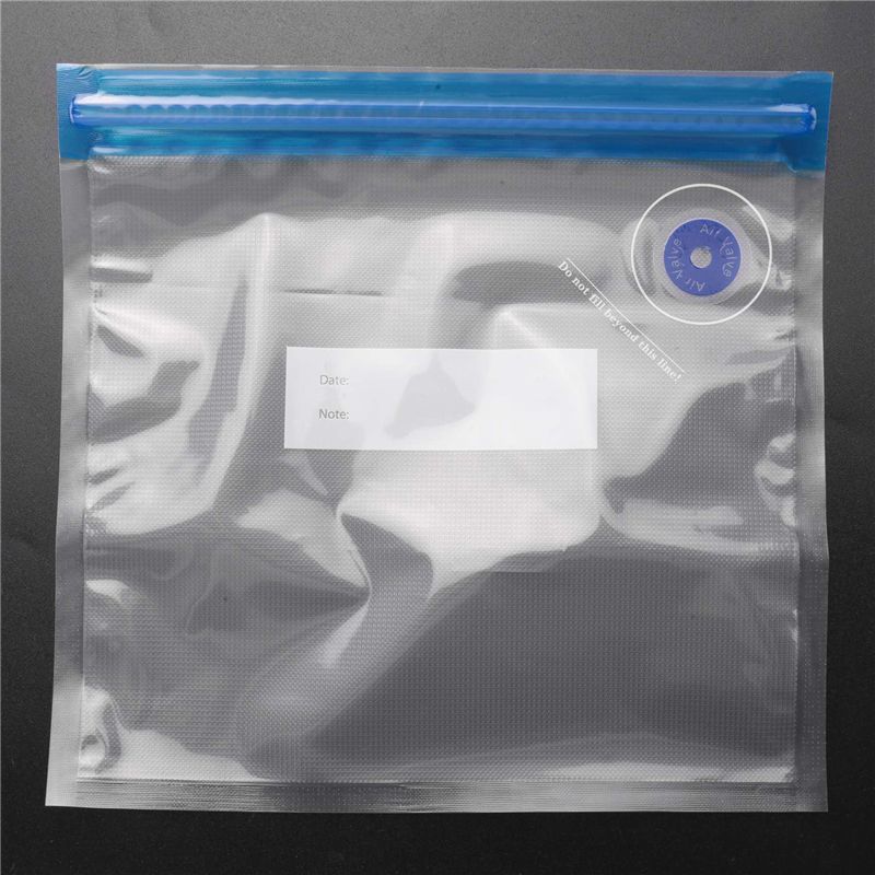 5PCS Vacuum Food Storage Zipper Bags For Electric Handheld Vacuum Sealer Pump Reble Transparent 22 X 21 Cm