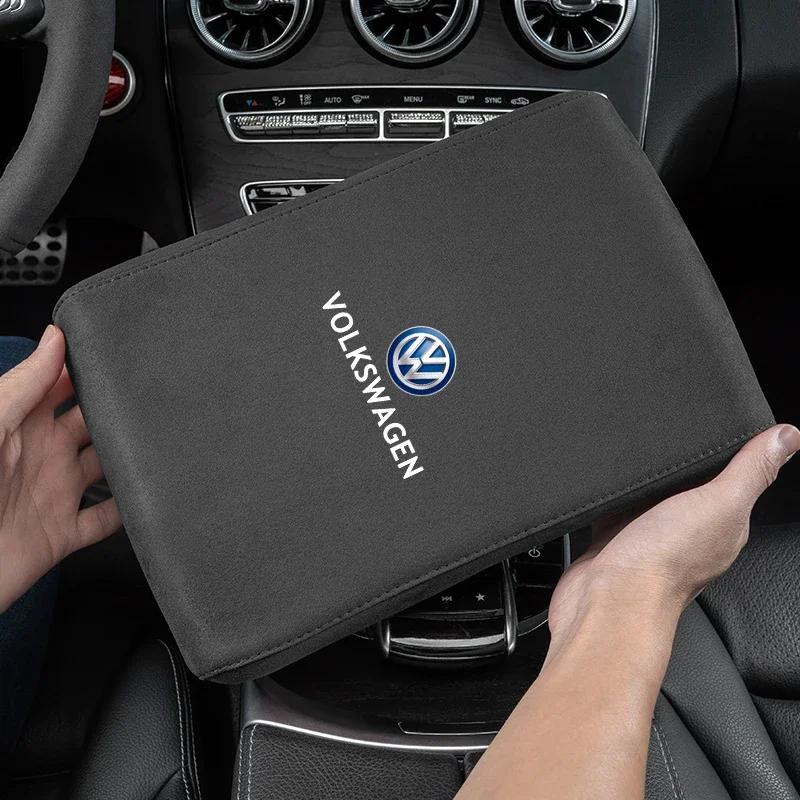 ·VW Car Armrest Mats Memory Foam Arm Rest Cushion Accessories For VW GTI Polo Golf Passat Scirocco Tiguan Jetta T-ROC Touareg CC Mo0