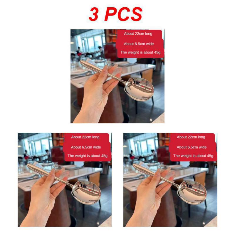 Кухонная обеденная тарелка суп рис западный ресторан бар общественная ложка большая нержавеющая сталь круглая сервировочная ложка для шведского стола