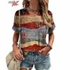 Винтажная футболка с V-образным вырезом и принтом в полоску в стиле Харадзюку для женщин, женская футболка, летняя футболка с коротким рукавом, повседневная уличная одежда, пуловеры, топы