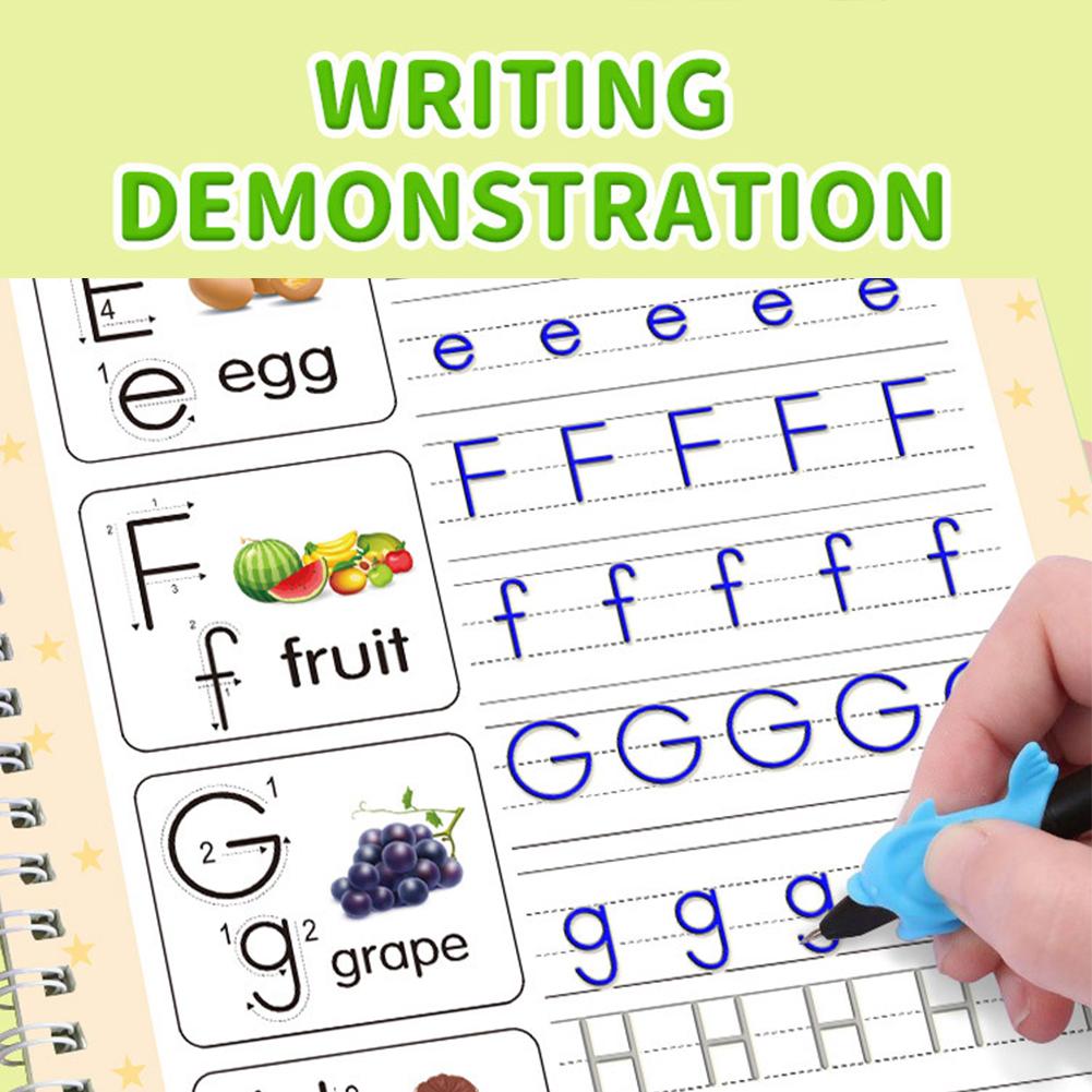 Волшебная тетрадь для письма по-английски с желобками для тренировки, детский блокнот для изучения английских букв, каллиграфии, книга для письма