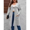 Spring and Autumn Thin Large Size Ladies Casual Long Sweater Cardigan, Loose and Comfortable Ladies Unbuttoned Knitted jacketHF23047