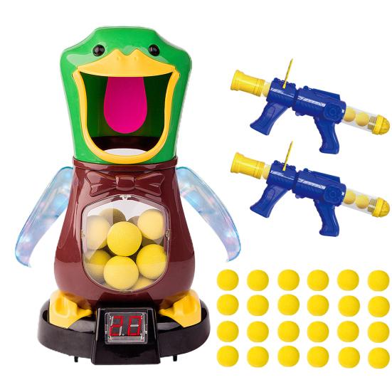 Мягкая игрушка-пусковая установка с утиной мишенью, ЖК-табло, звук, забавный свет