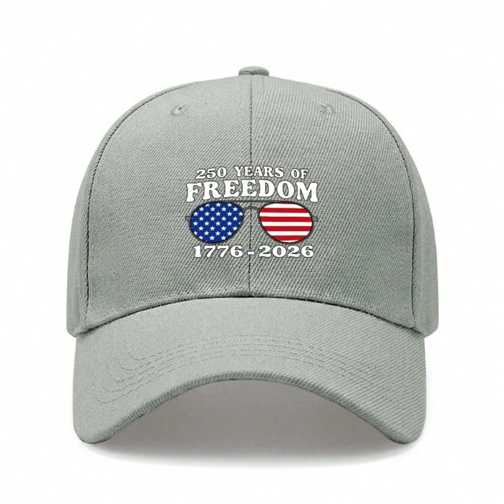 Patriotic Baseball Cap - 250Th Anniversary Unisex Letter "FREEDOM" Print Black Polyester Adjustable Breathable Lightweight Sun Protection Curved Brim