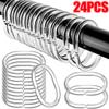 12/24PCS Clear Shower Curtain Rings Hooks Bathroom Plastic Pole Rail Guide Hanger Household Bathroom Products Replacement Hooks
