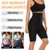 Sauna Shorts for Women Sweat Sauna Pants High Waisted Slimming Shorts Compression Thermo Capris Leggings Workout Body Shaper Thigh Slimmer Shapewear