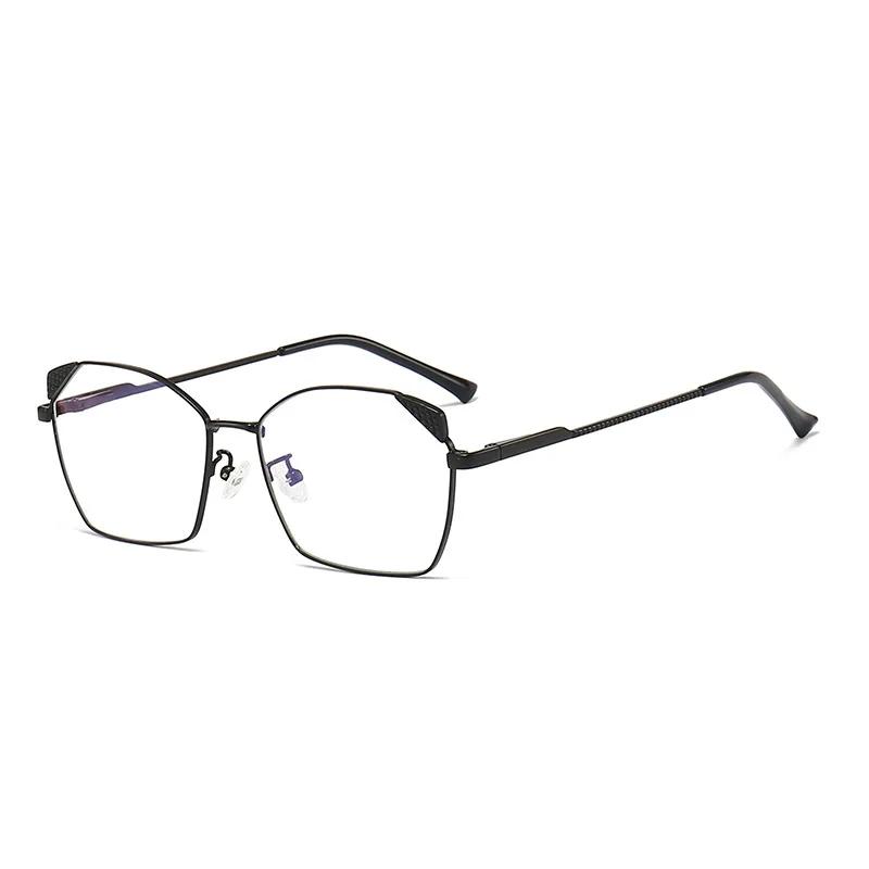 Trendy Blue Light Blocking Glasses Ultralight Square Frame Women Designers Metal Anti Eye Strain