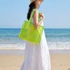 Square Transparent Handbag Candy Color PVC Tote Bag Casual Waterproof Shoulder Bag  Female