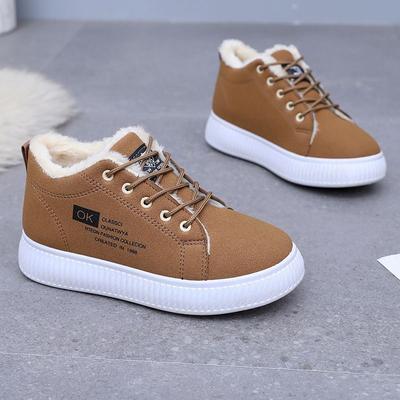 Зимняя хлопковая обувь для женщин, устойчивая к холоду, водонепроницаемая кожаная поверхность, наружная кожаная поверхность с плюшевой утолщенной изоляцией, зимние ботинки на толстой подошве