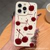Красная вишня подходит для чехла iPhone 14, iPhone 13 Pro Max, силиконового 12/16 мягкого чехла XS/15 для женщин, 17