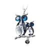New Crystal Double Owl Long Pendant Necklace Women Fashion Sweater Necklaces Jewelry Accessories
