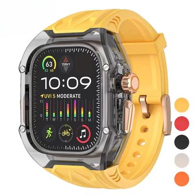Прозрачный комплект для модификации Apple Watch10 46 мм 9 8 7 45 мм 41 мм ремешок чехол для IWatch Series 44 мм 40 мм 654SE резиновый ремешок Refit Mod