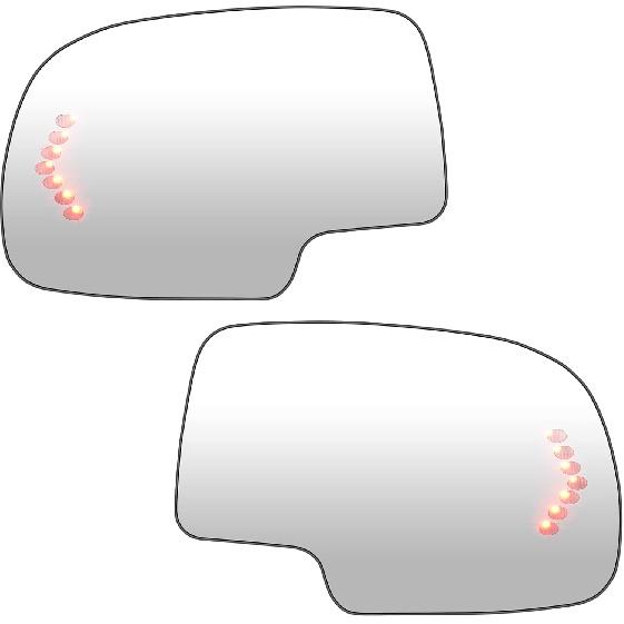 Left Drive+Passenger Right Side Mirror Replacement Glass Compatible With 2003-2006 Chevrolet Silverado Suburban Tahoe GMC Sierra Yukon Heated Mirror