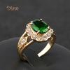Miss Sugar Vintage Emerald Crystal Stone Inlaid Jewelry Women Ring Party Pub Club Decor Gift