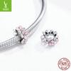 Hair Accessories Bracelet Accessories Pink Flower Diys925 Silver Beads Scc1484