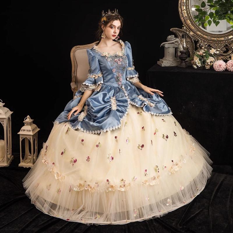 Вечернее придворное французское платье Элегантное сценическое платье Театр Фотография Выступления